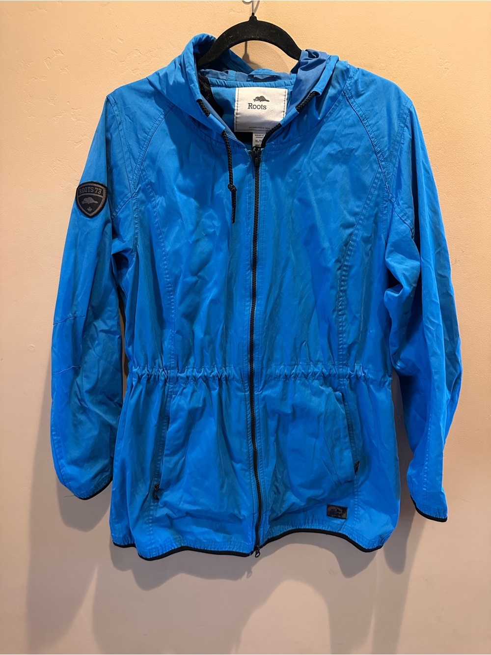 Roots 73 Martinriver Blue Hooded Rain Jacket Windbreaker Women XL
